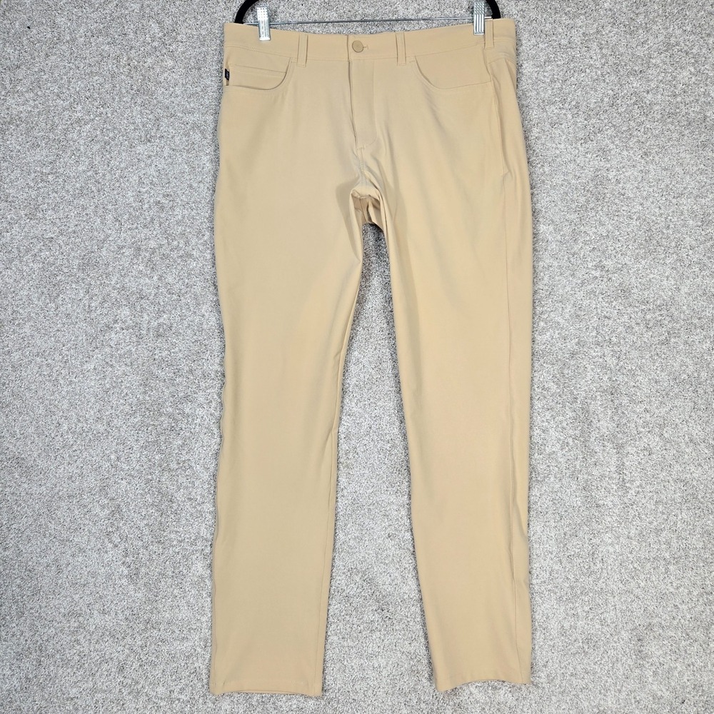 Mizzen Main Helmsman Slim Performance Pants beige tan Khaki 35x32 Stretch